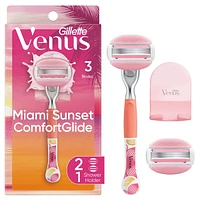 Venus Miami Sunset Comfortglide, 1 Women's Razor, 2 Refills