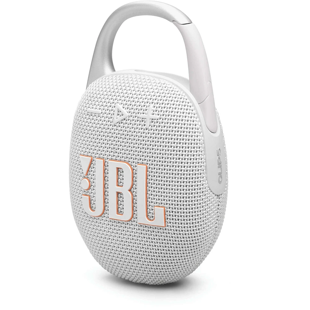 JBL Clip 5 Ultra-Portable Waterproof Speaker - White