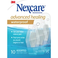 Nexcare™ Advanced Healing Waterproof Hydrocolloid Bandages, Ast. Sizes, 10 pk