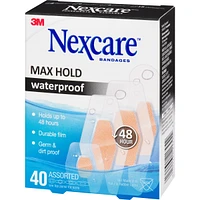 Nexcare™ Max Hold Waterproof Bandages, Assorted 40 ct value pack