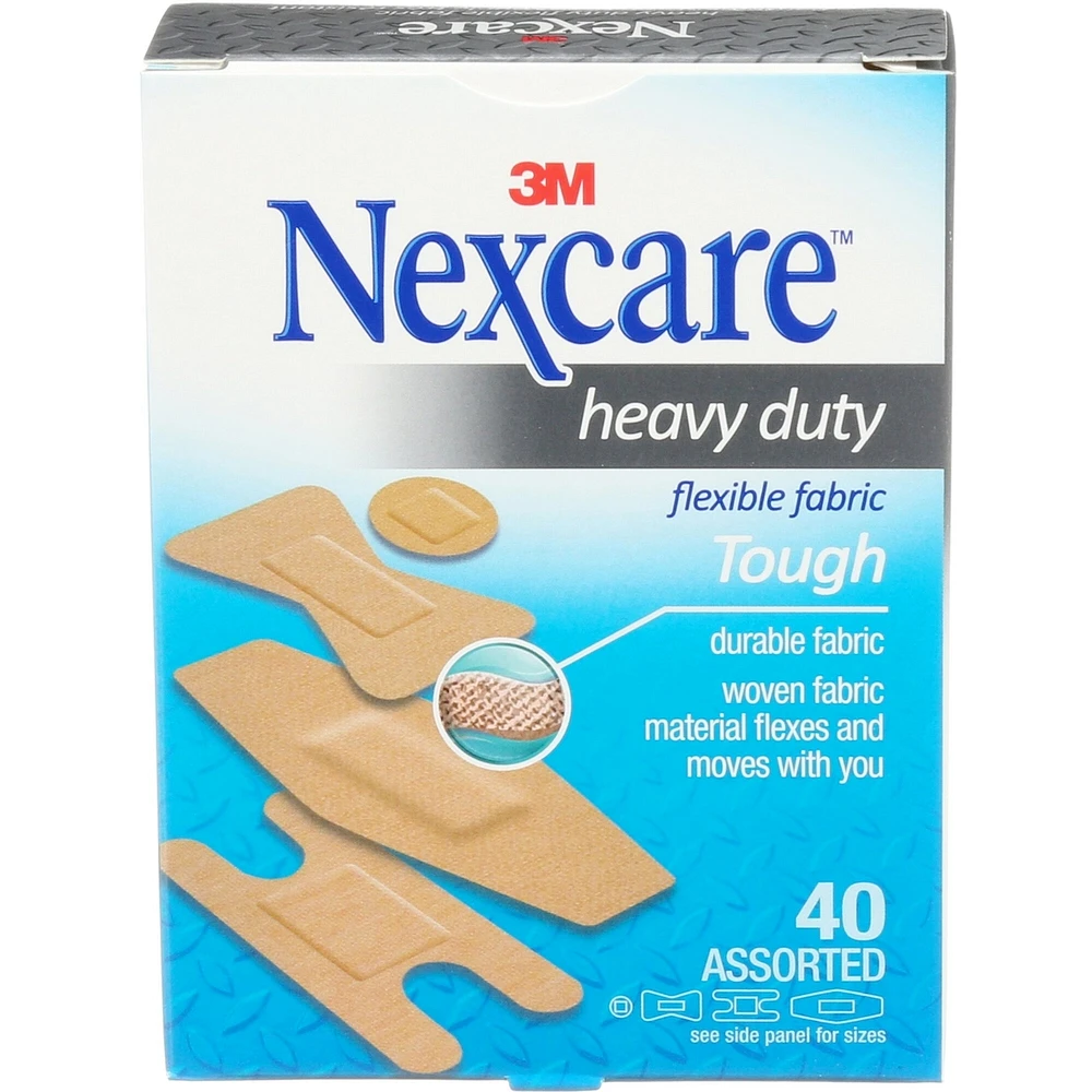 Nexcare™ Heavy Duty Fabric Bandages, Ast. Sizes, 40 pk