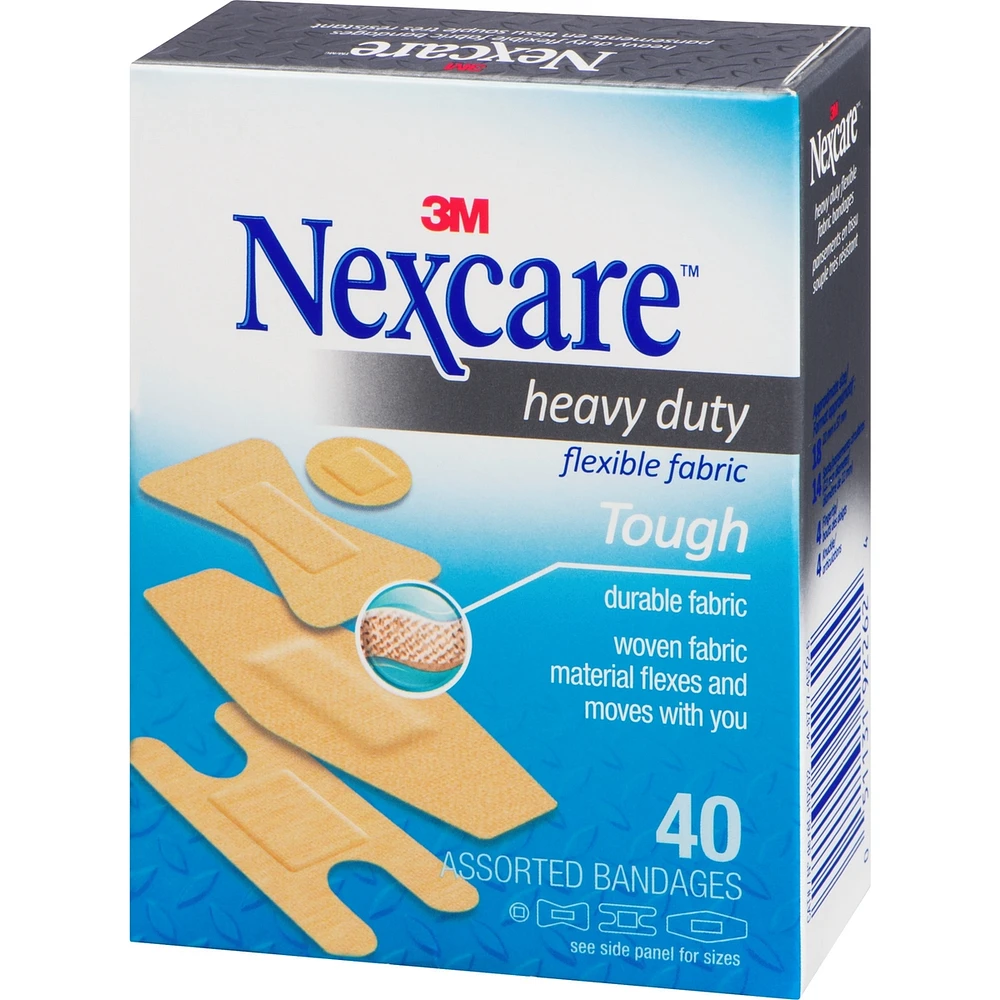 Nexcare™ Heavy Duty Fabric Bandages, Ast. Sizes, 40 pk