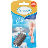 Amopé® Pedi Perfect™ Mixed Pack Roller Heads Ultra Coarse & Regular Coarse, 2 refills