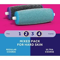 Amopé® Pedi Perfect™ Mixed Pack Roller Heads Ultra Coarse & Regular Coarse, 2 refills