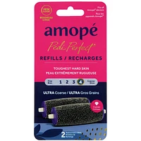 Amopé® Pedi Perfect™ Ultra Coarse Roller Heads, 2 refills