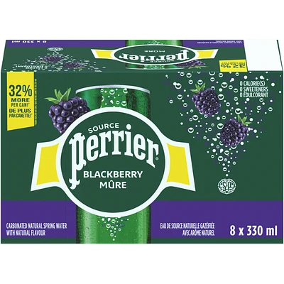 Blackberry Carbonated Natural Spring Water with Natural Flavour, No Calories, No Sweeteners, No Sodium, Can