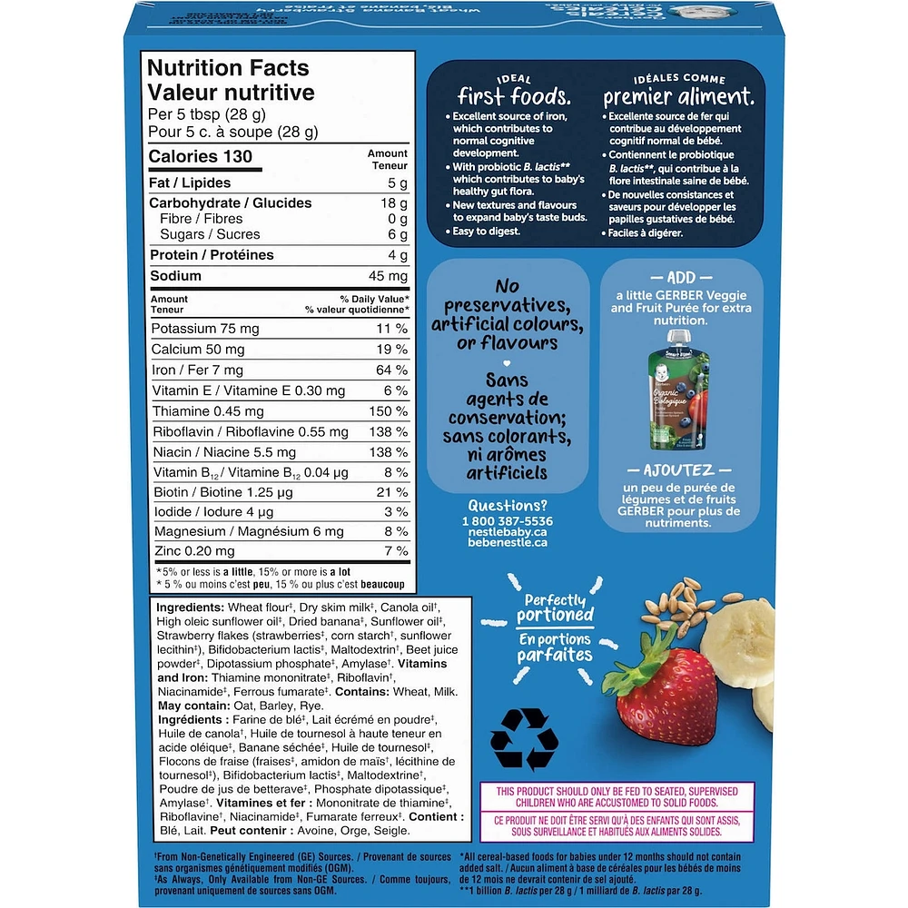 Baby Cereal Wheat Banana Strawberry Sachet