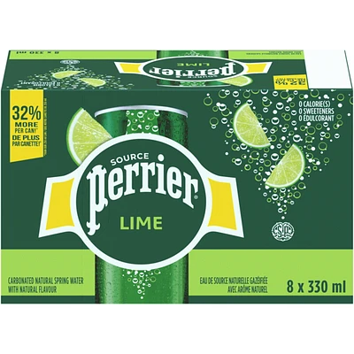 Lime Carbonated Natural Spring Water with Natural Flavour, No Calories, No Sweeteners, No Sodium, Can