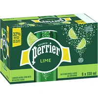 Lime Carbonated Natural Spring Water with Natural Flavour, No Calories, No Sweeteners, No Sodium, Can