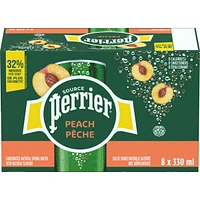 Peach Carbonated Natural Spring Water with Natural Flavour, No Calories, No Sweeteners, No Sodium, Can