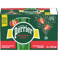 Strawberry Carbonated Natural Spring Water with Natural Flavour, No Calories, No Sweeteners, No Sodium, Can