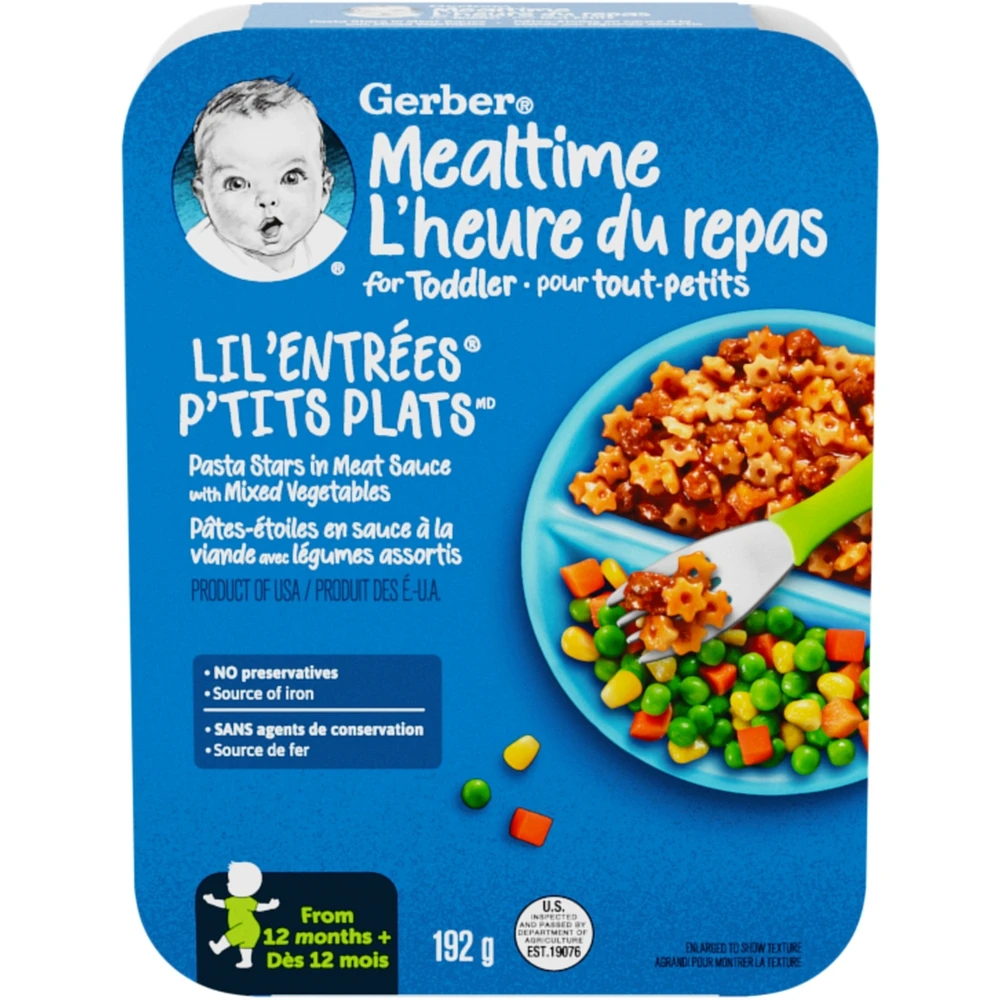 LIL' ENTRÉES Pasta Stars In Meat Sauce With Mixed Vegetables