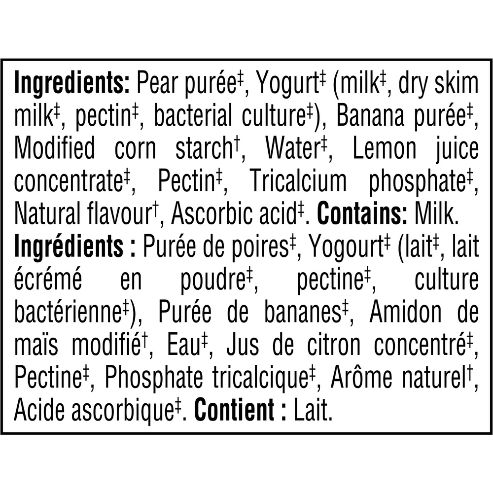 Pear Banana Yogurt Purée Pouch
