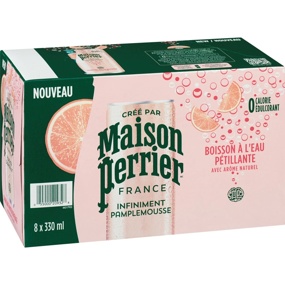 Forever Grapefruit, Sparkling Water Beverage, Natural Grapefruit Flavour, No Calories, No Sweeteners, No Sodium