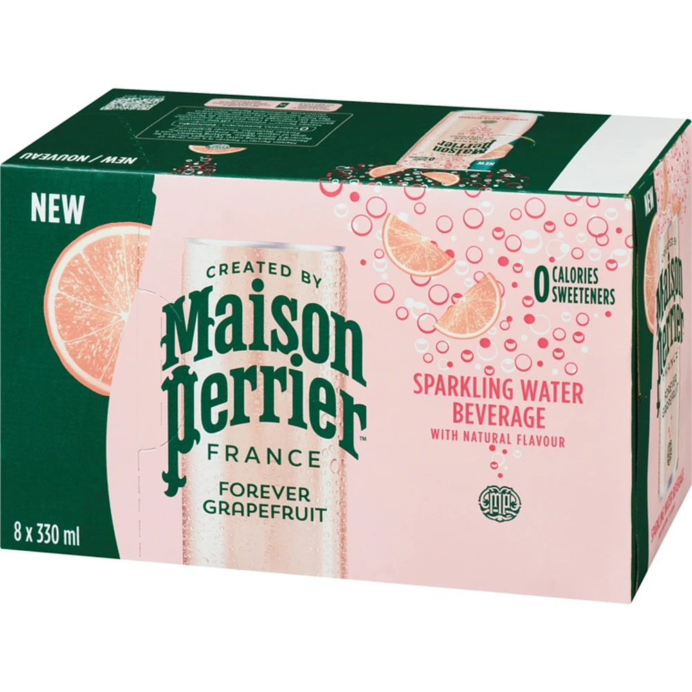 Forever Grapefruit, Sparkling Water Beverage, Natural Grapefruit Flavour, No Calories, No Sweeteners, No Sodium
