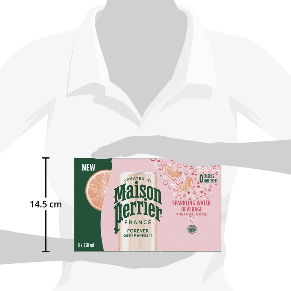Forever Grapefruit, Sparkling Water Beverage, Natural Grapefruit Flavour, No Calories, No Sweeteners, No Sodium