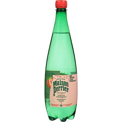 Forever Strawberry, Sparkling Water Beverage, Natural Strawberry Flavour, No Calories, No Sweeteners, No Sodium, Sourced & Bottled In France
