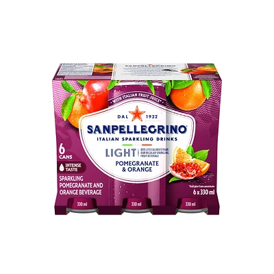 Light Pomegranate & Orange, Sparkling Fruit Beverage