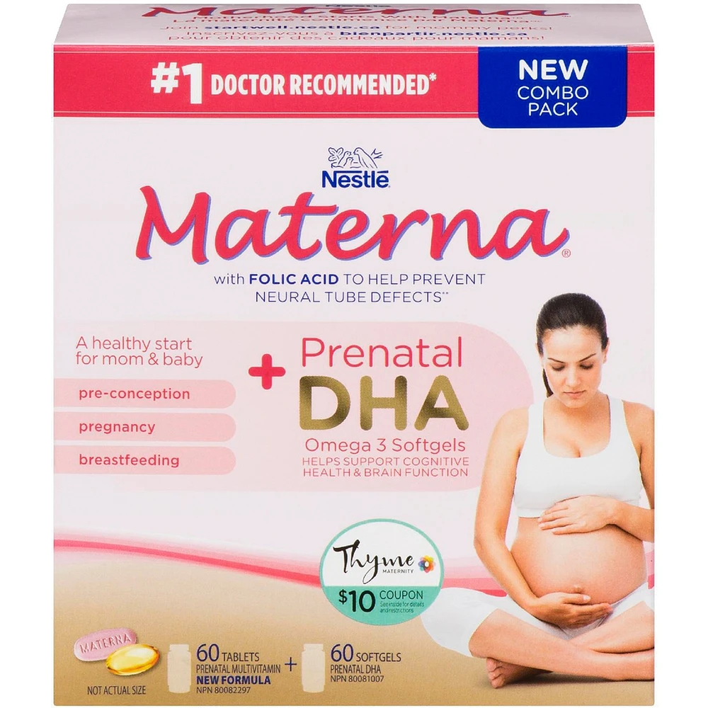 DHA Prenatal Supplement Combo-Pack  60 tablets 60 softgels