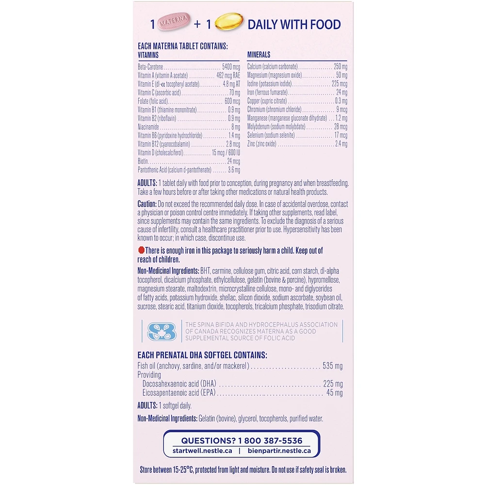 DHA Prenatal Supplement Combo-Pack  60 tablets 60 softgels