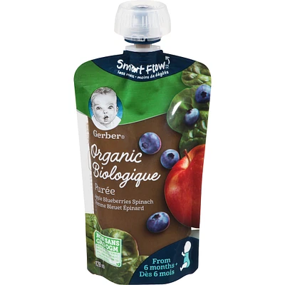 Organic Purée Apple Blueberries Spinach Baby Food