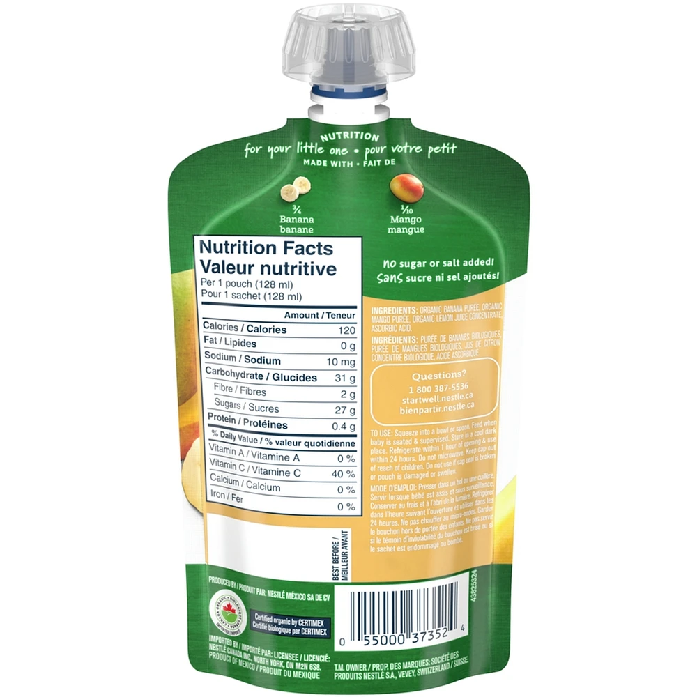 Organic Purée Banana Mango Baby Food