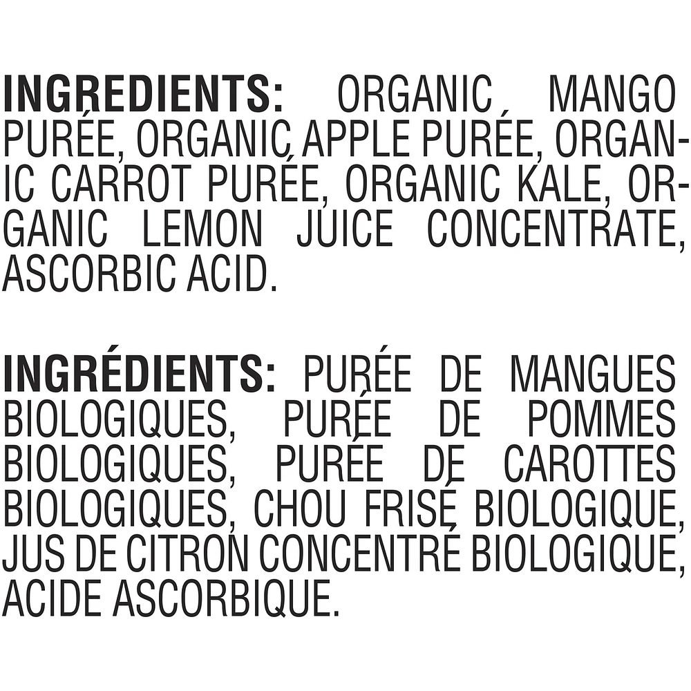 Organic Purée Mango Apple Carrot Kale Baby Food