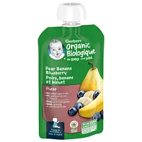 Purée Biologique Poire Banane Bleuet Aliment pour Bébé