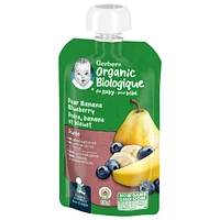 Purée Biologique Poire Banane Bleuet Aliment pour Bébé