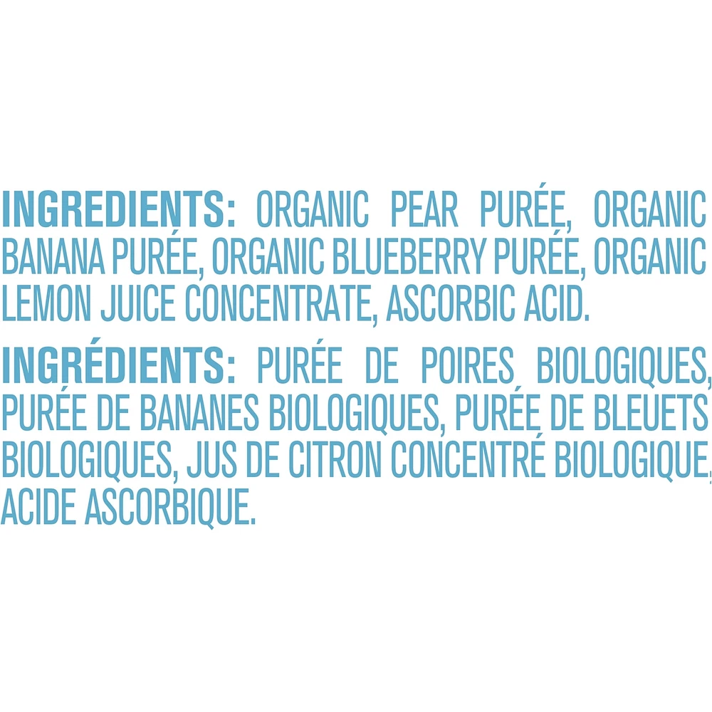 Organic Purée Pear Banana Blueberry Baby Food