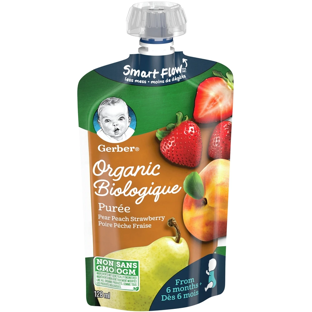Organic Purée Pear Peach Strawberry Baby Food
