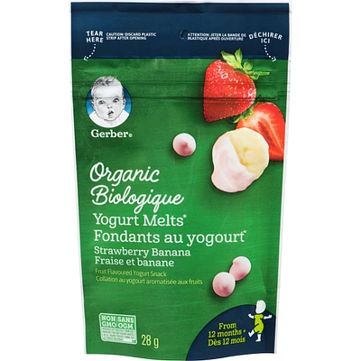 GERBER Organic YOGURT MELTS Strawberry Banana Toddler Snack