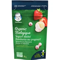 GERBER Organic YOGURT MELTS Strawberry Banana Toddler Snack