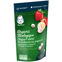 GERBER Organic YOGURT MELTS Strawberry Banana Toddler Snack