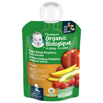 Organic Toddler Purée Apple Mango Raspberry Avocado Oat