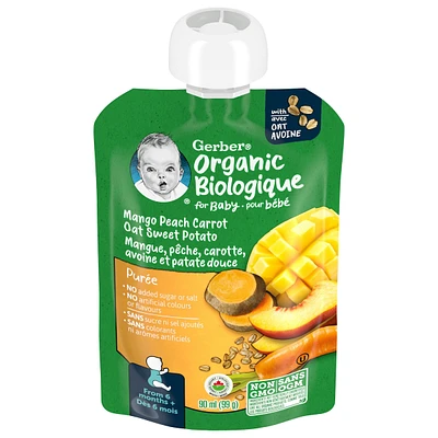 Organic Toddler Purée Mango Peach Carrot Sweet Potato Oat