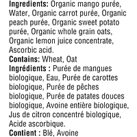 Organic Toddler Purée Mango Peach Carrot Sweet Potato Oat