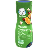 GERBER Organic Puffs, Cranberry Orange, Baby Snacks