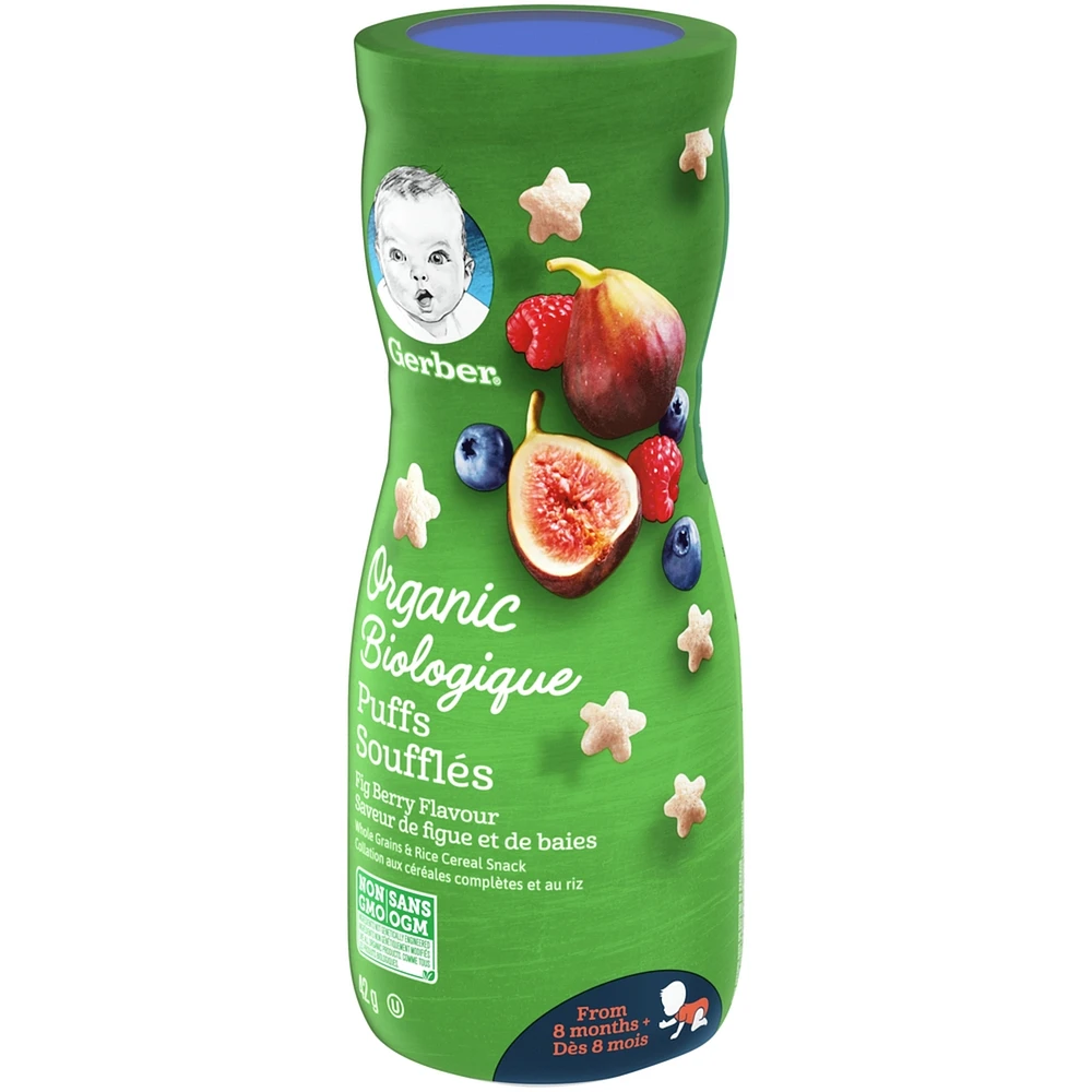 GERBER Organic Puffs, Fig Berry, Baby Snacks