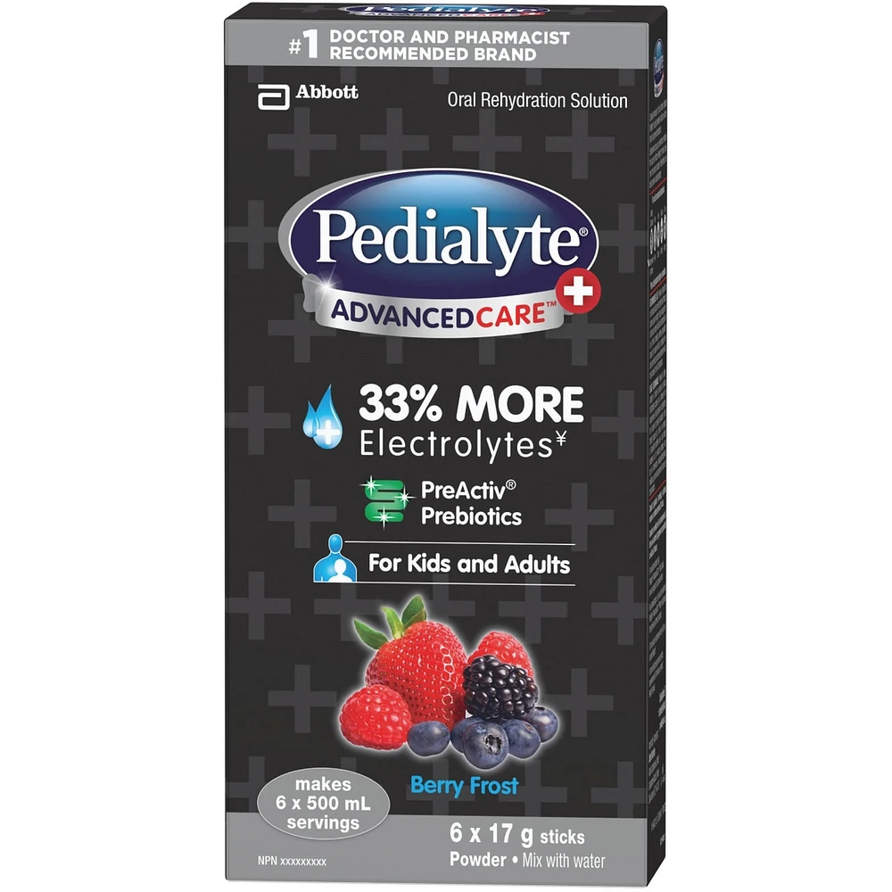Pedialyte® Advanced Care Plus Powder Berry Frost 6x17g