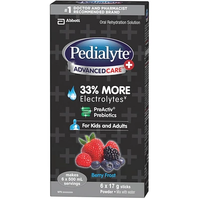 Pedialyte® Advanced Care Plus Powder Berry Frost 6x17g
