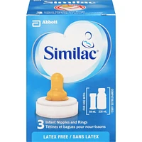 Similac® Infant Standard Flow Nipple And Ring, 3 Pack