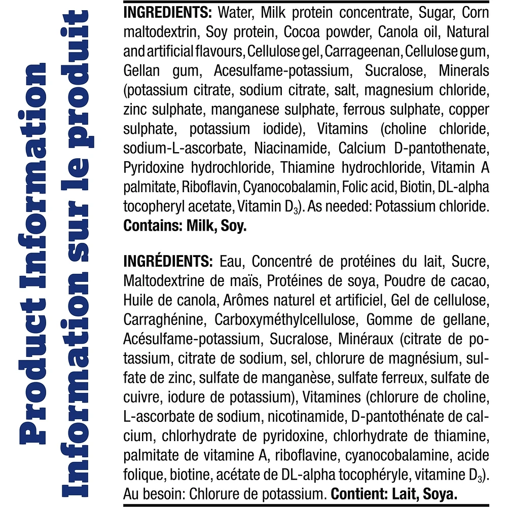 Ensure High Protein 16 g of protein, ready-to-drink nutritional supplement, Chocolate, 6 x 235 mL