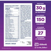 Protein Max 30 g Nutrition Shake Supplement, Chocolate Protein Drink with 30 g of High-Quality Protein, 1 g of Sugar, 330 mL (Pack of 4), 1320 mL