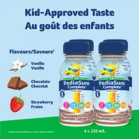 PediaSure Complete Reduced Sugar, 33% Less Nutritional Supplement, 4 X 235 ml, Vanilla, 940 ml