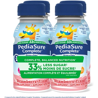 PediaSure Complete Reduced Sugar, 33% Less Nutritional Supplement, 4 X 235 ml, Chocolate, 940 ml