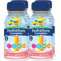 PediaSure Complete Reduced Sugar, 33% Less Nutritional Supplement, 4 X 235 ml, Chocolate, 940 ml