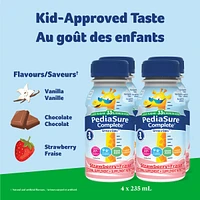 PediaSure Complete Reduced Sugar, 33% Less Nutritional Supplement, 4 X 235 ml, Chocolate, 940 ml