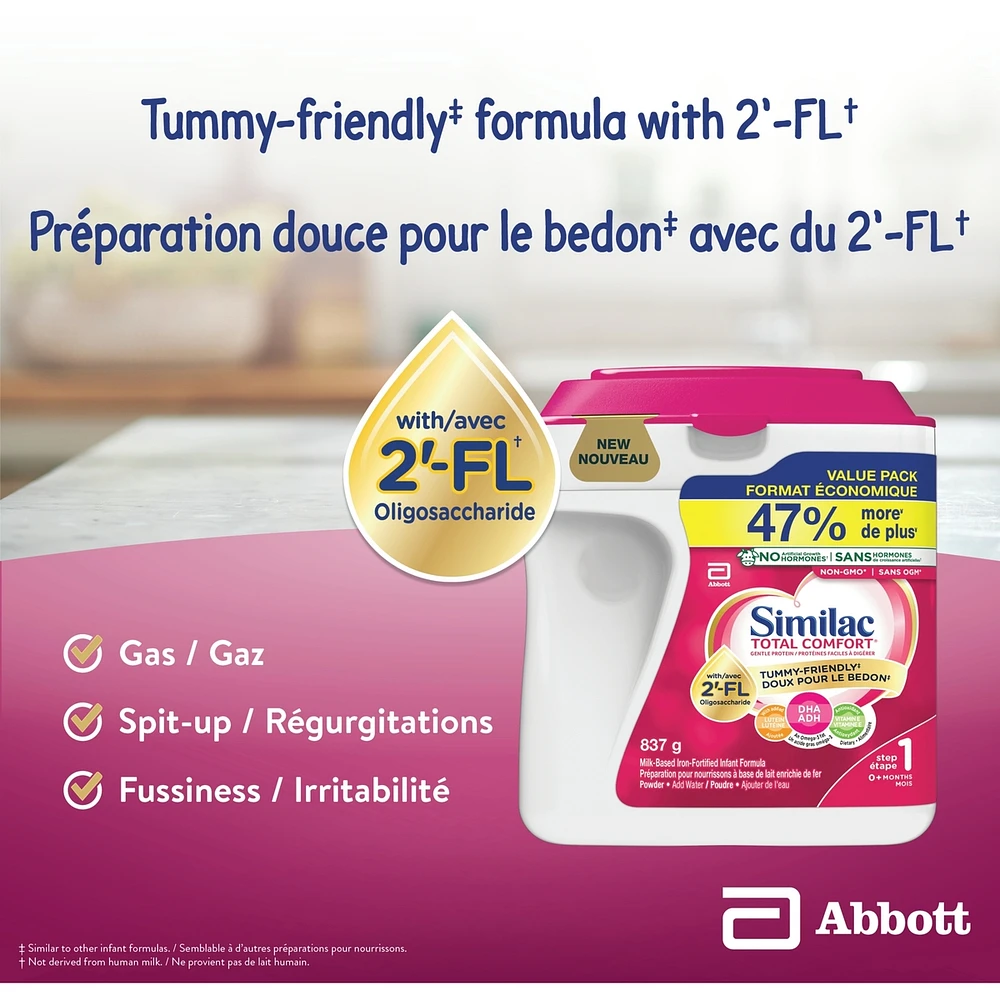 Total Comfort Baby Formula, Powder, 0+ Months, Pink