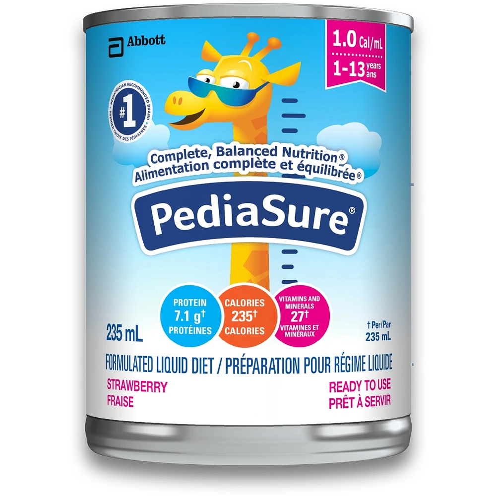 PediaSure®, Formulated Liquid Diet, Strawberry, 12 count, 2820 mL
